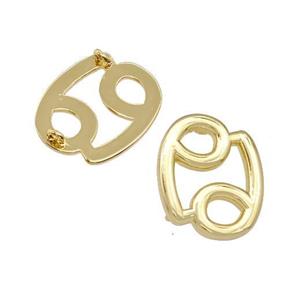 Copper Pendant Zodiac Signs Cancer Gold Plated, approx 14-17mm