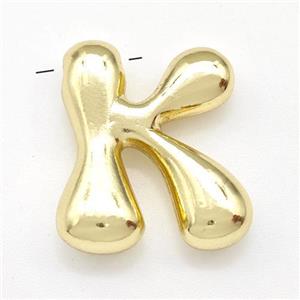 Copper Letter-K Pendant Gold Plated, approx 15-21mm