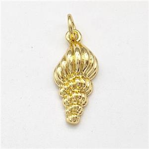 Conch Shell Charms Copper Pendnat Gold Plated, approx 9-16mm