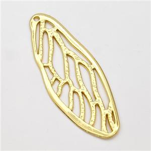 Cicada Wings Charms Copper Pendant Hammered Gold Plated, approx 22-58mm