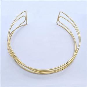 Copper Wire Collar Necklace Gold Plated, approx 40mm, 2mm, 15cm dia