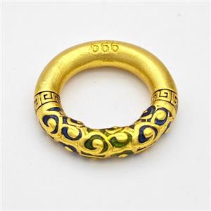 Copper Circle Connector Painted Gold Plated, approx 19mm