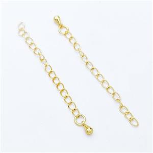 Copper Necklace Extender Gold Plated, approx 3x4mm, 50mm length