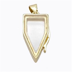 Copper Bullet Locket Pendant Gold Plated, approx 13-22mm