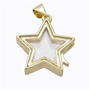 Copper Star Locket Pendant Gold Plated, approx 20mm