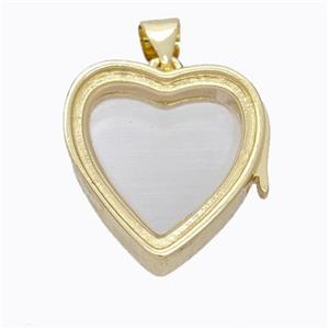 Copper Heart Locket Pendant Gold Plated, approx 19mm