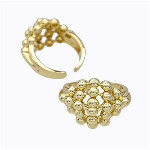 Copper Ring Ball Gold Plated, approx 17-21mm, 18mm dia