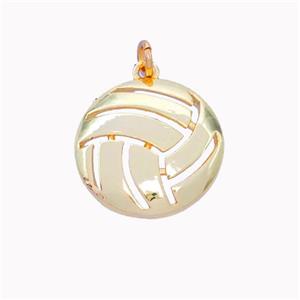 Copper Volleyball Pendant Gold Plated, approx 16mm