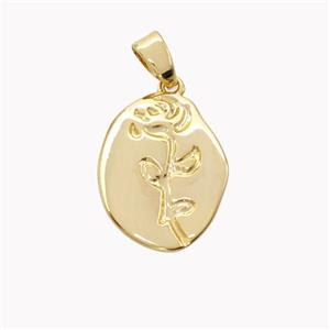 Copper Flower Pendant Gold Plated, approx 13-17mm