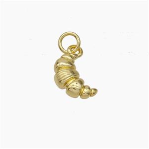 Croissant Charms Copper Pendant Gold Plated, approx 8-12mm