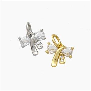Awareness Ribbons Charms Copper Pendant Pave Zirconia Mixed, approx 7-9mm