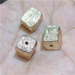 Copper Nugget Cuboid Beads 14K Gold Plated, approx 10-13mm