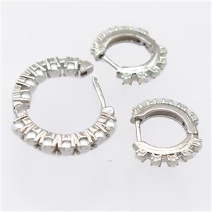 copper Latchback Earrings, platinum plated, approx 16mm dia