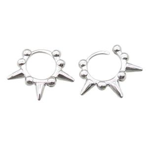 copper Hoop Earrings, platinum plated, approx 20mm dia