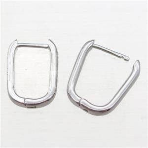 copper Latchback Earrings, platinum plated, approx 13-18mm