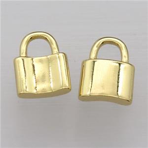 copper Lock pendant, gold plated, approx 11-15mm