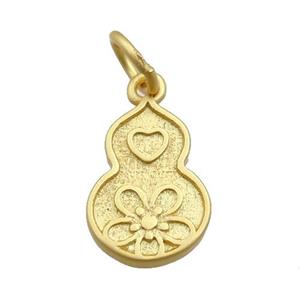 copper gourd pendant gold plated, approx 10x14mm