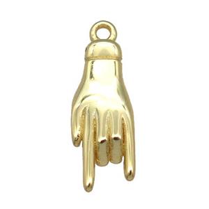 copper hand pendant, gold plated, approx 7-20mm
