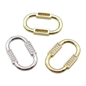 copper connector pave zircon, linker, mixed, approx 14-22mm