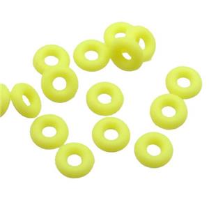 yellow rubber spacer beads, approx 3mm