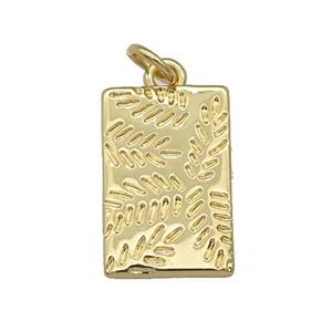 copper Rectangle pendant, gold plated, approx 11-17mm