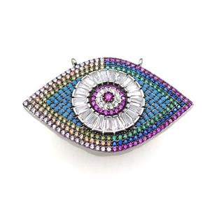 copper Eye pendant pave zircon, platinum plated, approx 25-40mm