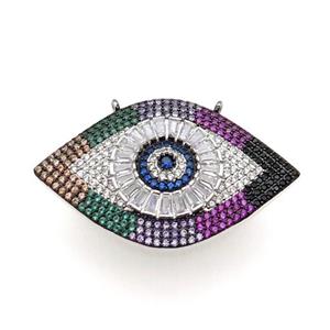 copper Eye pendant pave zircon, platinum plated, approx 25-40mm