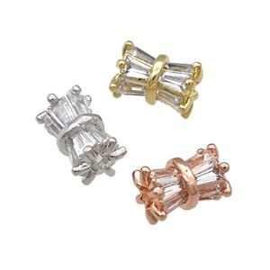 Copper Tube Beads Pave Zircon Mixed, approx 6-8mm