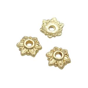 Alloy Bead Caps 18K Gold Plated, approx 7.5mm