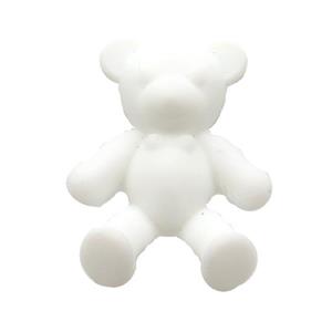 White Resin Bear Pendant Matte, approx 30-38mm