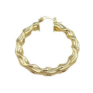 Copper Latchback Earrings Gold Plated, approx 40mm