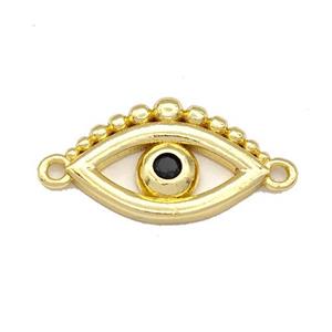 Copper Eye Connector Pave Zircon Gold Plated, approx 11-16mm