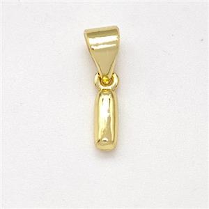Copper Letter-I Pendant Gold Plated, approx 6-7mm