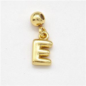 Copper Letter-E Pendant Gold Plated, approx 6-7mm, 4mm, 2mm hole