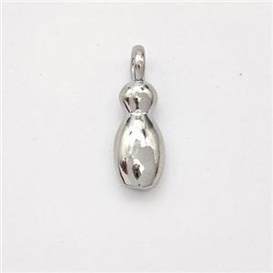 Copper Letter-I Pendant Platinum Plated, approx 13-17mm