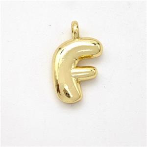 Copper Letter-F Pendant Gold Plated, approx 13-17mm