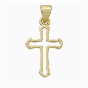 Copper Cross Pendant Gold Plated, approx 12-17mm