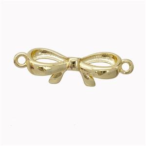 Copper Bowknot Connector Gold Plated, approx 6-20mm