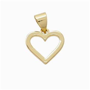 Copper Heart Pendant Gold Plated, approx 12mm