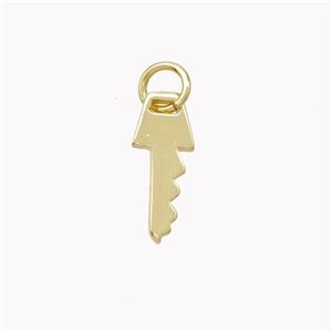 Copper Key Pendant Gold Plated, approx 6-14mm