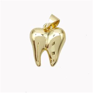 Copper Tiger-tooth Pendant Gold Plated, approx 12-13mm