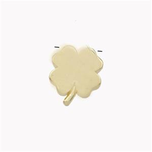 Copper Clover Pendant Gold Plated, approx 10-12mm