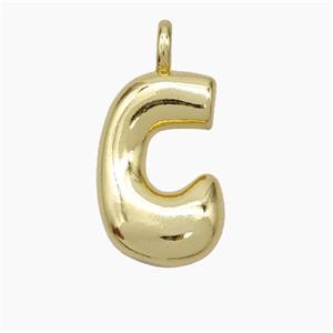Copper Letter-C Pendant Gold Plated, approx 13-18mm