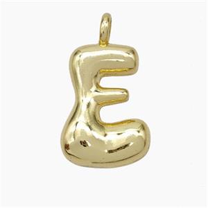 Copper Letter-E Pendant Gold Plated, approx 13-18mm