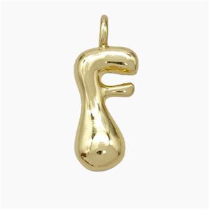 Copper Letter-F Pendant Gold Plated, approx 13-18mm