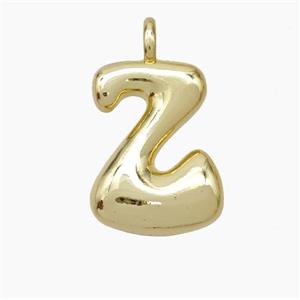 Copper Letter-Z Pendant Gold Plated, approx 13-18mm