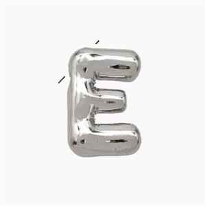 Copper Letter-E Pendant Platinum Plated, approx 10-15mm