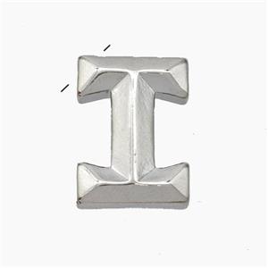 Copper Letter-I Pendant Platinum Plated, approx 15-18mm