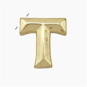 Copper Letter-T Pendant Gold Plated, approx 15-18mm