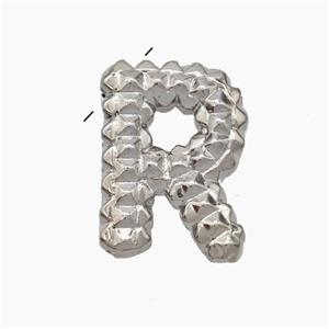 Copper Letter-R Pendant Platinum Plated, approx 13-22mm